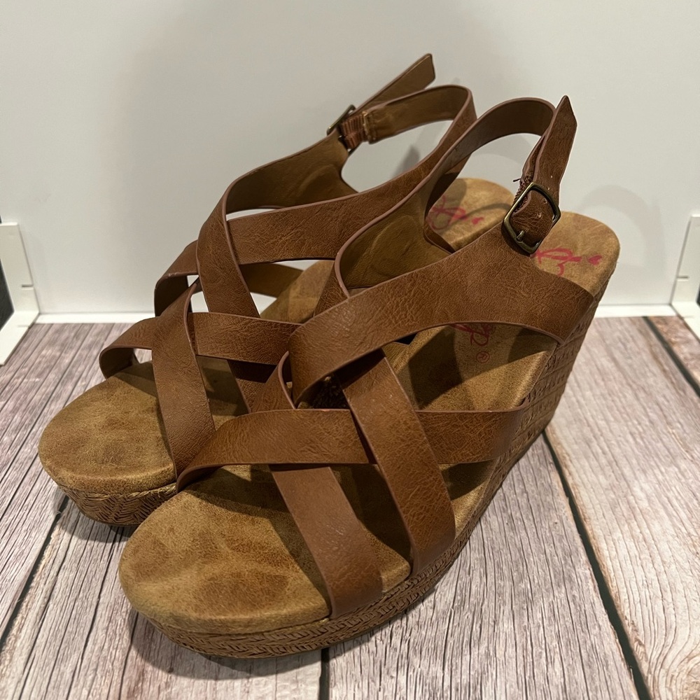 Jellypop Brown Wedge Women’s Shoes Size 8.5